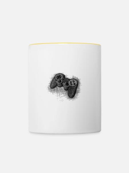 Gamepad - Tasse zweifarbig - Weiß/Gelb