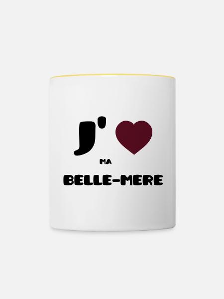 Ich liebe meine Mutter (V) - Tasse zweifarbig - Weiß/Gelb