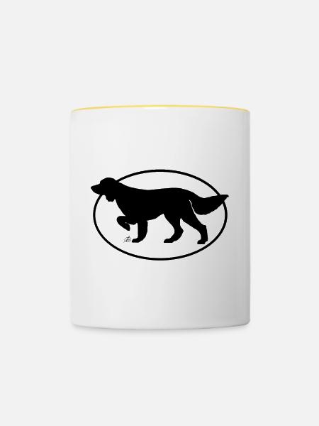Deutsch Langhaar - Tasse zweifarbig - Weiß/Gelb
