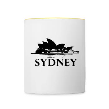 Sydney - Opera House / Gift Idea - Contrasting Mug - white/yellow - Front