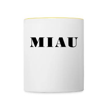 MIAU - Tasse zweifarbig - Weiß/Gelb - Vorne
