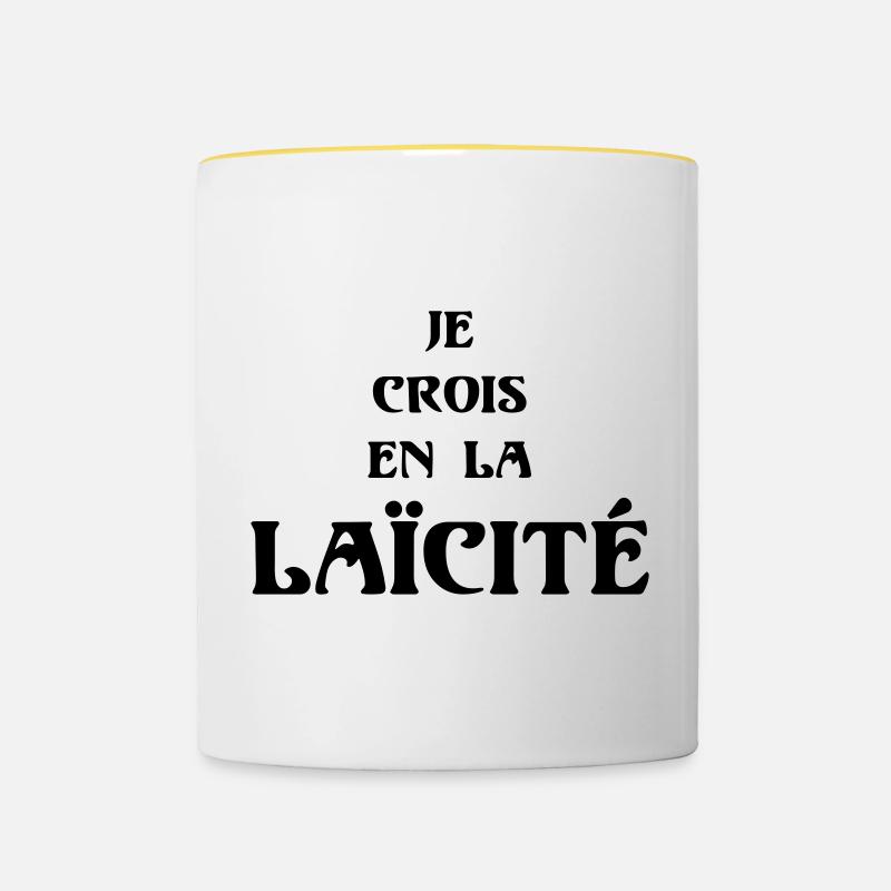 Secularism - Contrasting Mug - white/yellow