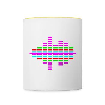 sound bars - Contrasting Mug - white/yellow - Front