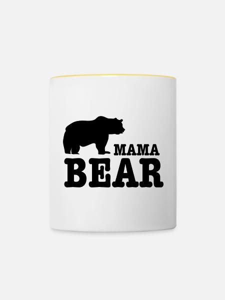 mama bear - Tasse zweifarbig - Weiß/Gelb