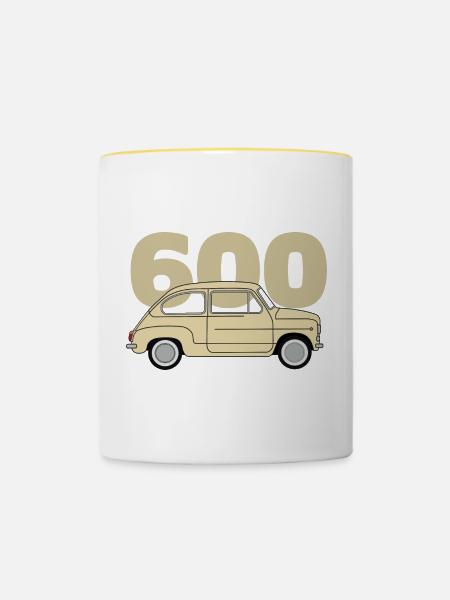 600 beige - Tasse zweifarbig - Weiß/Gelb