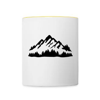 Mountains and Forest - Mug contrasté - blanc/jaune - Devant