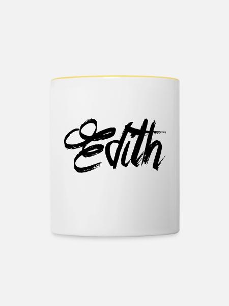 Edith - Tasse zweifarbig - Weiß/Gelb