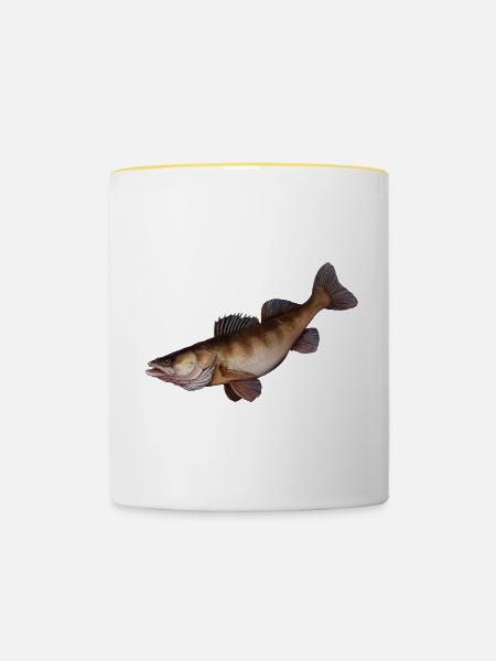 zander - Tasse zweifarbig - Weiß/Gelb