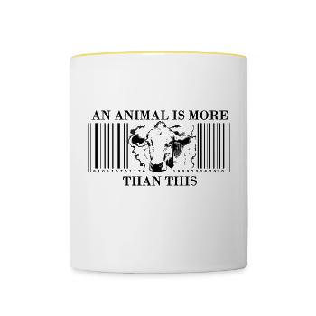 animal liberation - Tasse zweifarbig - Weiß/Gelb - Vorne