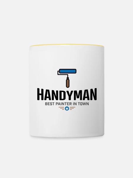 Heimwerker - Tasse zweifarbig - Weiß/Gelb