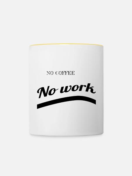 coffee - No coffee - Tasse zweifarbig - Weiß/Gelb