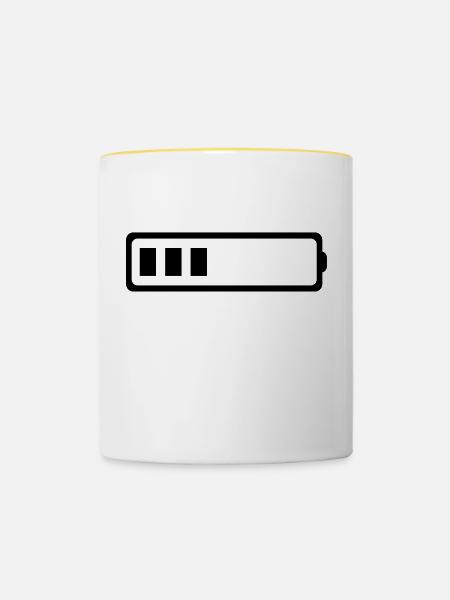 3-BATTERIE - Tasse zweifarbig - Weiß/Gelb