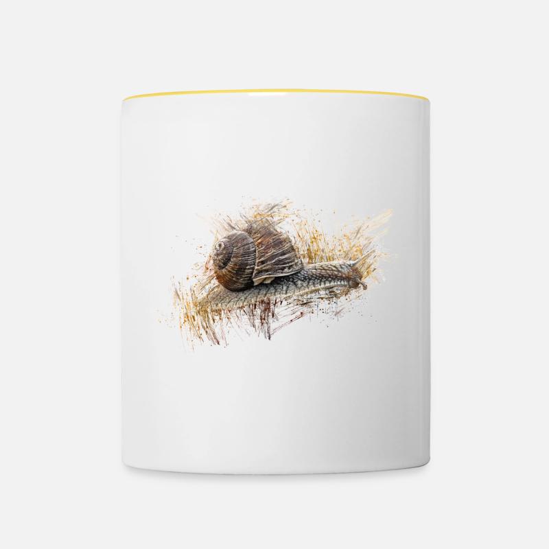 limace - Mug contrasté - blanc/jaune