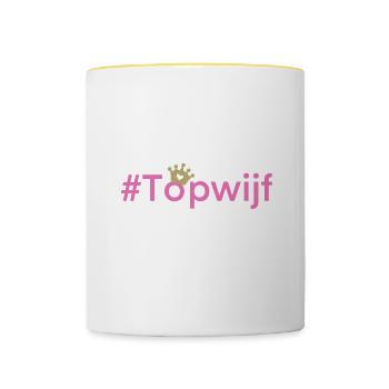 Top Frau - Tasse zweifarbig - Weiß/Gelb - Vorne
