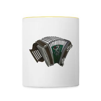 Styrian Harmonica - Styria | ZiachON! - Contrasting Mug - white/yellow - Front