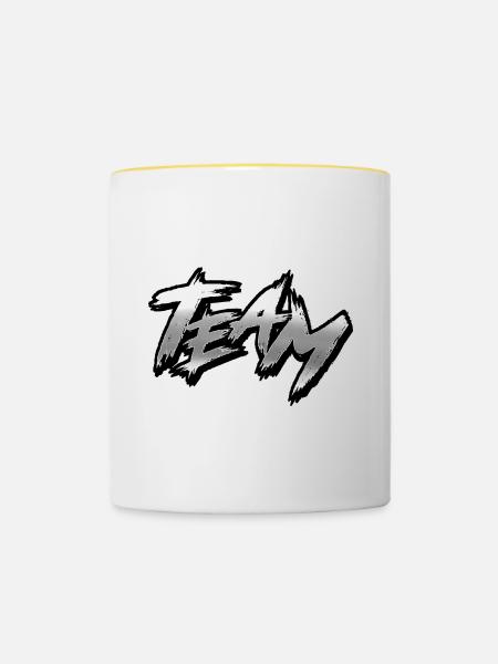 Team - Tasse zweifarbig - Weiß/Gelb
