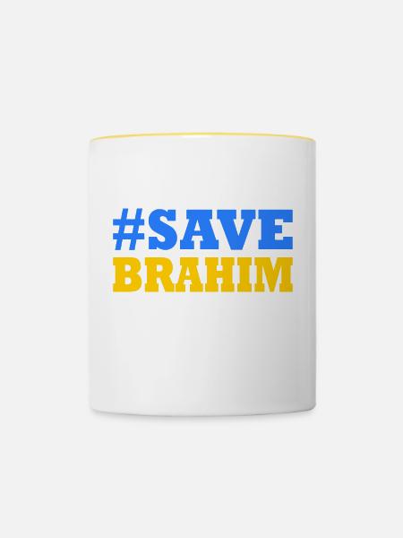 Save brahim - Tasse zweifarbig - Weiß/Gelb