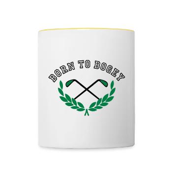 Né à Bogey - Mug contrasté - blanc/jaune - Devant
