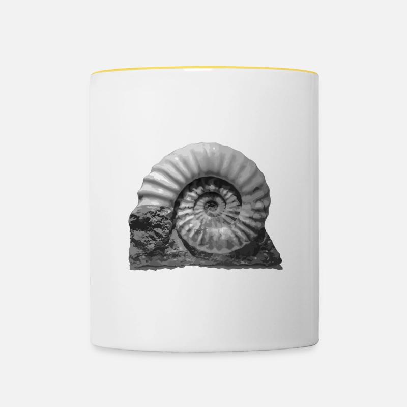 Ammonite - Mug contrasté - blanc/jaune
