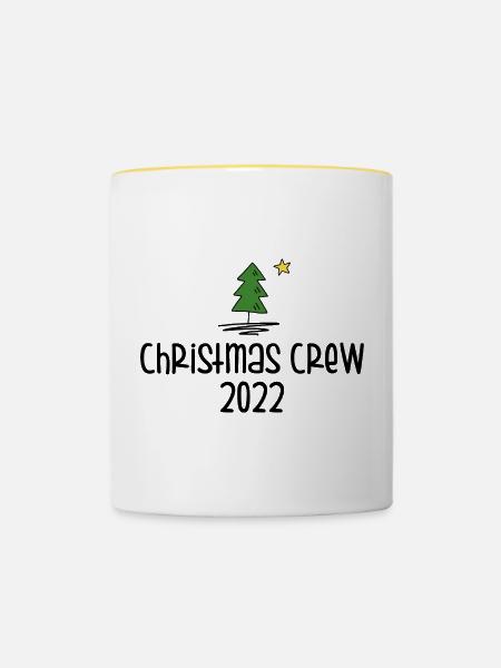 Christmas Crew 2022 - Tasse zweifarbig - Weiß/Gelb
