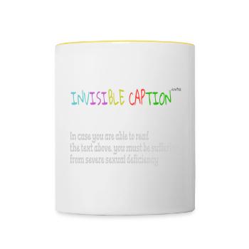 Invisible caption - Contrasting Mug - white/yellow - Front