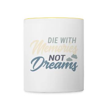 Le rêve avec des souvenirs - Cadeau de la Saint-Valentin - Mug contrasté - blanc/jaune - Devant