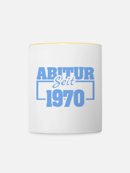 Abitur Abiturient seit 1970 - Tasse zweifarbig - Weiß/Gelb