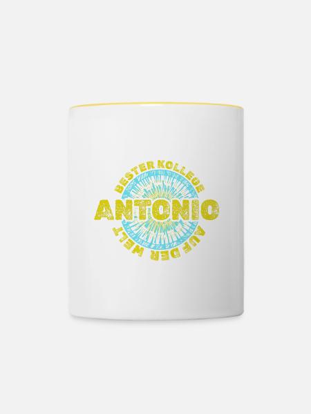 Arbeitskollege Antonio - Tasse zweifarbig - Weiß/Gelb