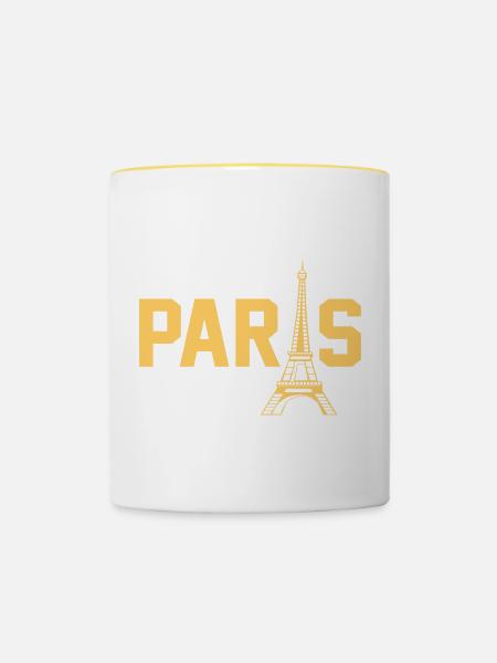 Paris - Tasse zweifarbig - Weiß/Gelb