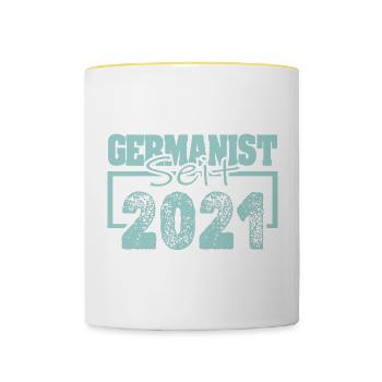 Deutsch 2021 - Tasse zweifarbig - Weiß/Gelb - Vorne
