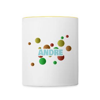 Ball pit Andre - Contrasting Mug - white/yellow - Front
