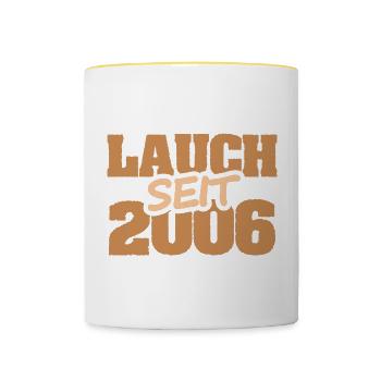 Jahr 2006 - Tasse zweifarbig - Weiß/Gelb - Vorne