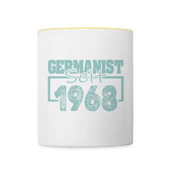 Deutsch 1968 - Tasse zweifarbig - Weiß/Gelb - Vorne