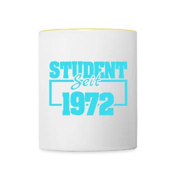 Jahr 1972 - Tasse zweifarbig - Weiß/Gelb - Vorne