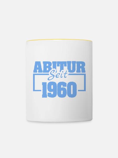 seit 1960 - Tasse zweifarbig - Weiß/Gelb