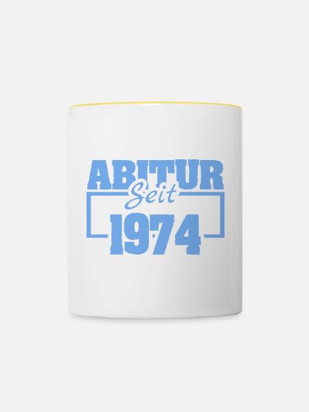 seit 1974 - Tasse zweifarbig - Weiß/Gelb