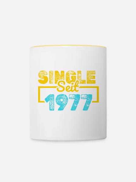 seit 1977 - Tasse zweifarbig - Weiß/Gelb
