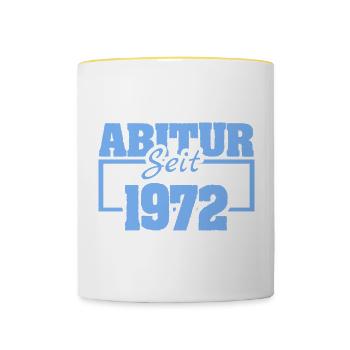 Abiturient 1972 - Tasse zweifarbig - Weiß/Gelb - Vorne