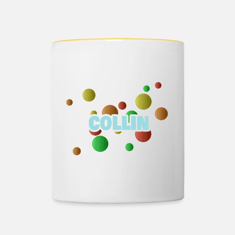 Geburtstag Collin - Tasse zweifarbig - Weiß/Gelb