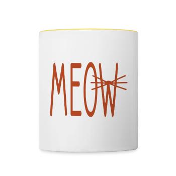 Meow meow meow - Mug contrasté - blanc/jaune - Devant