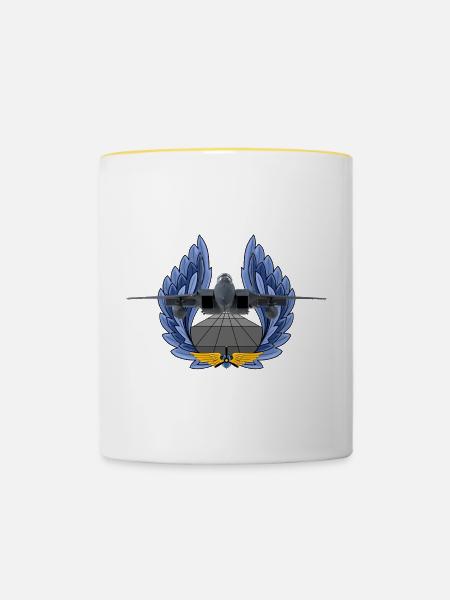 F-15 Eagle - Tasse zweifarbig - Weiß/Gelb