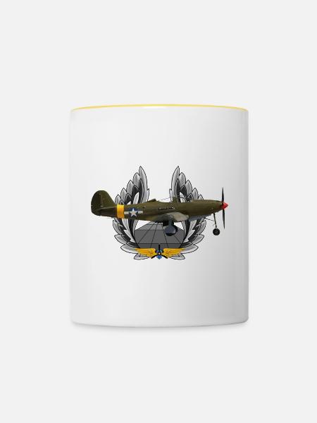 P-39 Airacobra - Tasse zweifarbig - Weiß/Gelb