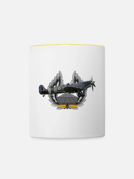 Spitfire - Tasse zweifarbig - Weiß/Gelb