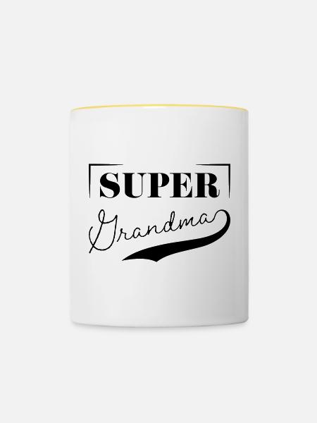 Super Oma - Tasse zweifarbig - Weiß/Gelb
