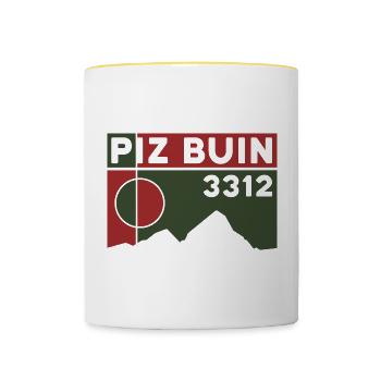 Berg Piz Buin Mountain Tour High Altitude Tour Tour Souvenirs - Contrasting Mug - white/yellow - Front