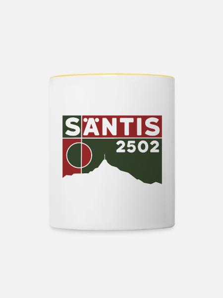 Säntis Bergtour Besteigung Tour Souvenir Alpstein - Tasse zweifarbig - Weiß/Gelb