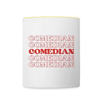 Comedian Entertainer Jokester Comic Humorist - Contrasting Mug - white/yellow - Front