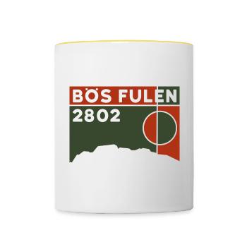 Bös Fulen Skitour Wanderung Nordostgrat Andenken - Tasse zweifarbig - Weiß/Gelb - Vorne