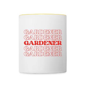 Jardinier Horticulteur Paysagiste Cultivateur Planteur - Mug contrasté - blanc/jaune - Devant