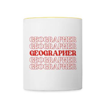 Geograph Kartograph Topograph Geographie - Tasse zweifarbig - Weiß/Gelb - Vorne